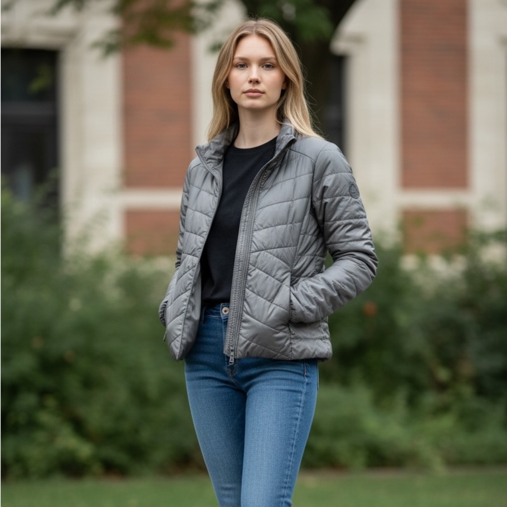 5.11 Tactical Puffer Jacket Womens‎ Medium Insulated Gray Zip Up Outdoor Winter